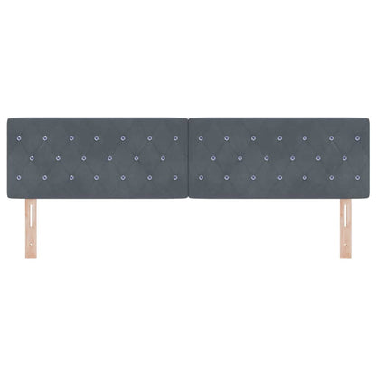 vidaXL LED Kopfteil mit LED-Lichtleisten Dunkelgrau 180 cm Polyester