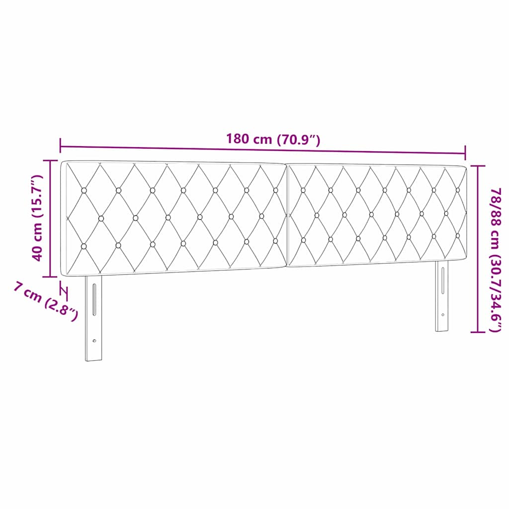vidaXL LED Kopfteil mit LED-Lichtleisten Dunkelgrau 180 cm Polyester