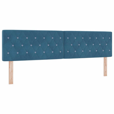 vidaXL LED Kopfteil mit LED-Lichtleisten Dunkelblau 180 cm Polyester