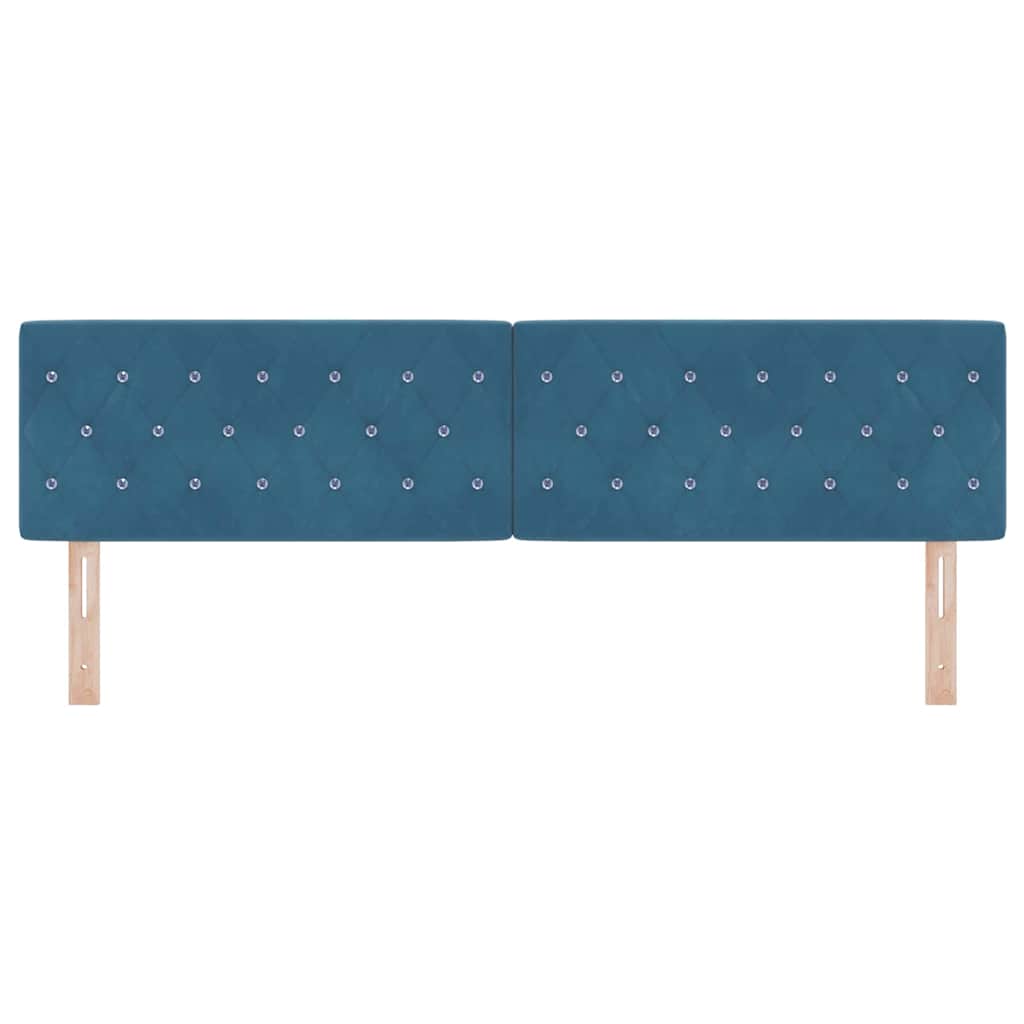 vidaXL LED Kopfteil mit LED-Lichtleisten Dunkelblau 180 cm Polyester
