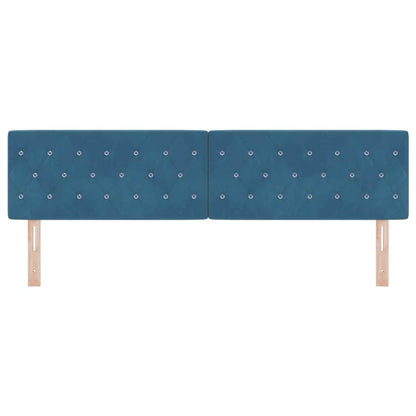 vidaXL LED Kopfteil mit LED-Lichtleisten Dunkelblau 180 cm Polyester