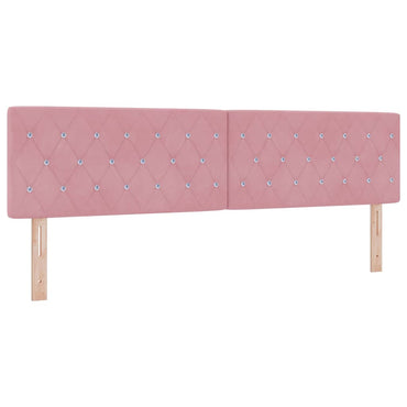 vidaXL LED Kopfteil mit LED-Lichtleisten Rosa 180 cm Polyester