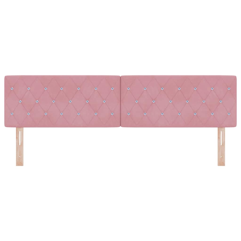 vidaXL LED Kopfteil mit LED-Lichtleisten Rosa 180 cm Polyester