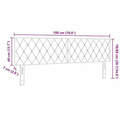 vidaXL LED Kopfteil mit LED-Lichtleisten Rosa 180 cm Polyester