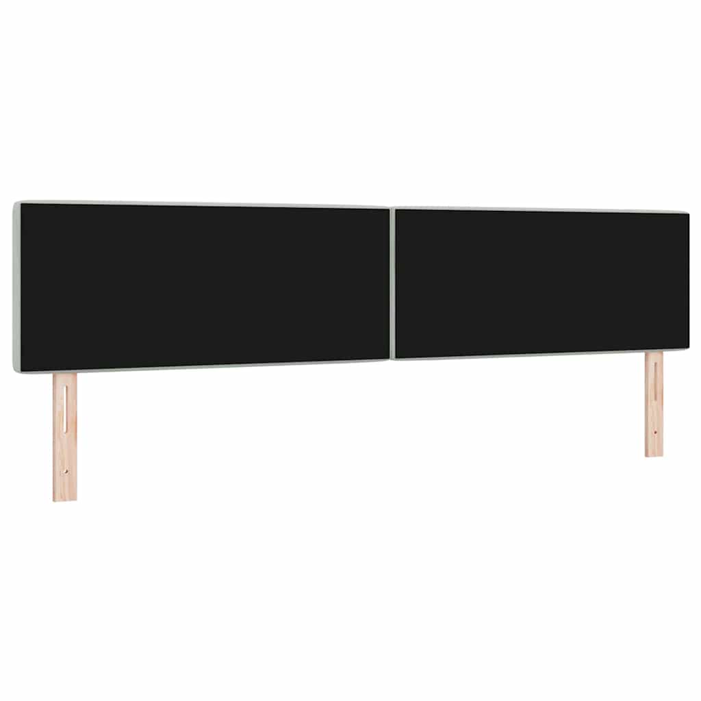 vidaXL LED Kopfteil mit LED-Lichtleisten Hellgrau 200 cm Polyester