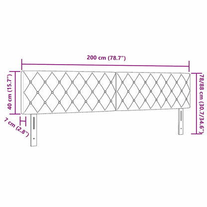 vidaXL LED Kopfteil mit LED-Lichtleisten Hellgrau 200 cm Polyester