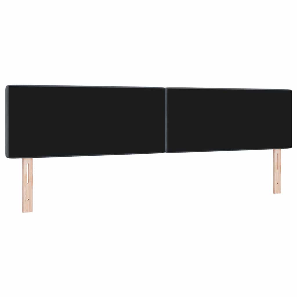 vidaXL LED Kopfteil mit LED-Lichtleisten Dunkelgrau 200 cm Polyester