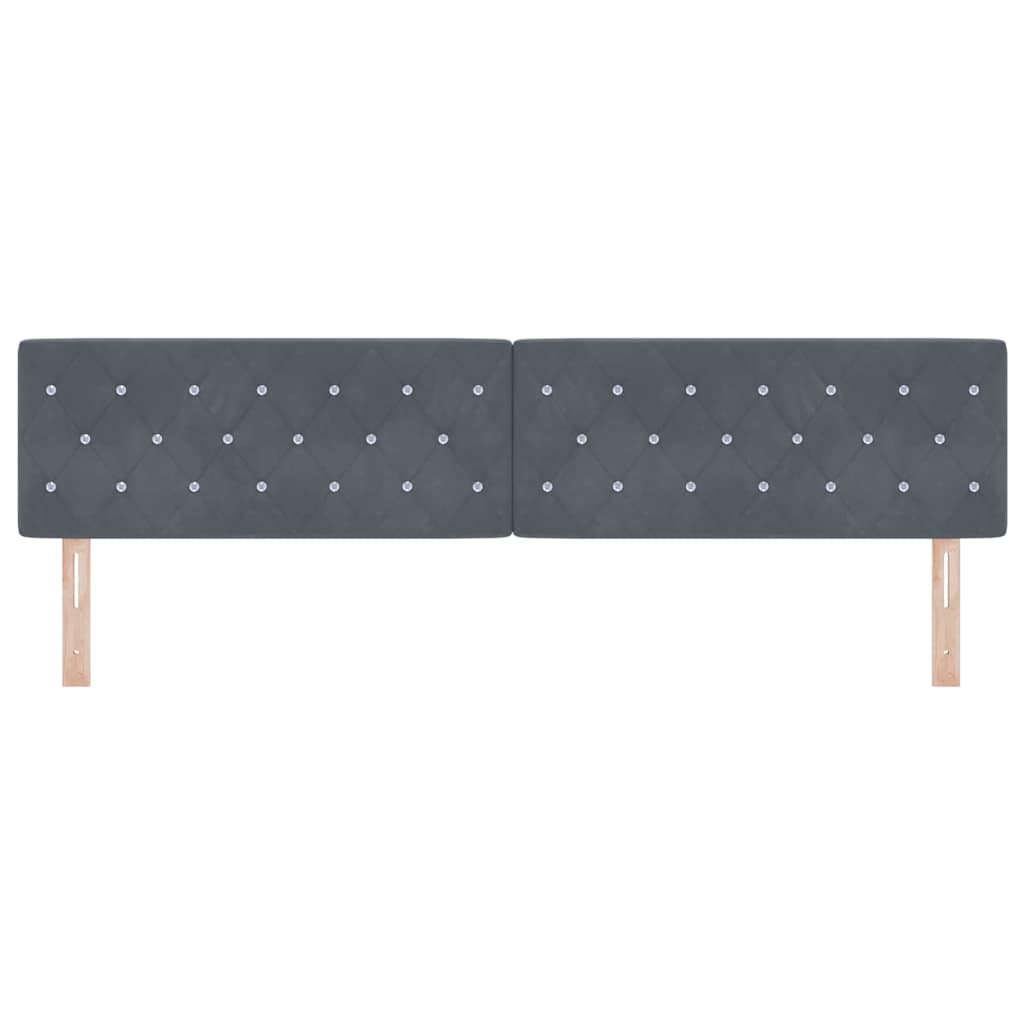 vidaXL LED Kopfteil mit LED-Lichtleisten Dunkelgrau 200 cm Polyester