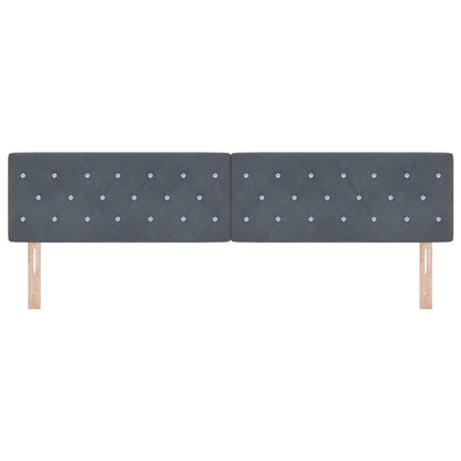 vidaXL LED Kopfteil mit LED-Lichtleisten Dunkelgrau 200 cm Polyester