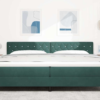 vidaXL LED Kopfteil mit LED-Lichtleisten Dunkelgrün 200 cm Polyester