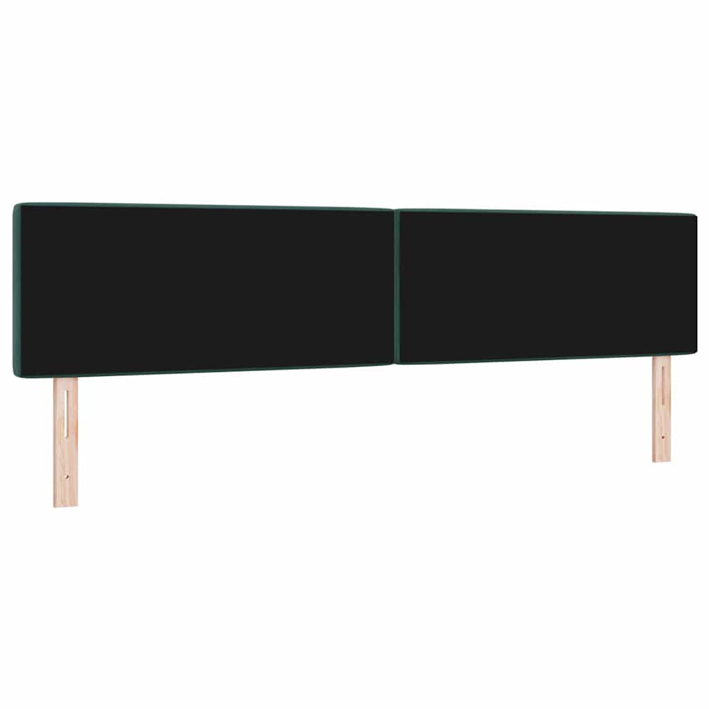 vidaXL LED Kopfteil mit LED-Lichtleisten Dunkelgrün 200 cm Polyester