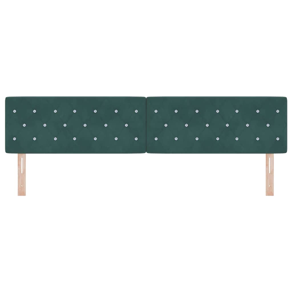 vidaXL LED Kopfteil mit LED-Lichtleisten Dunkelgrün 200 cm Polyester