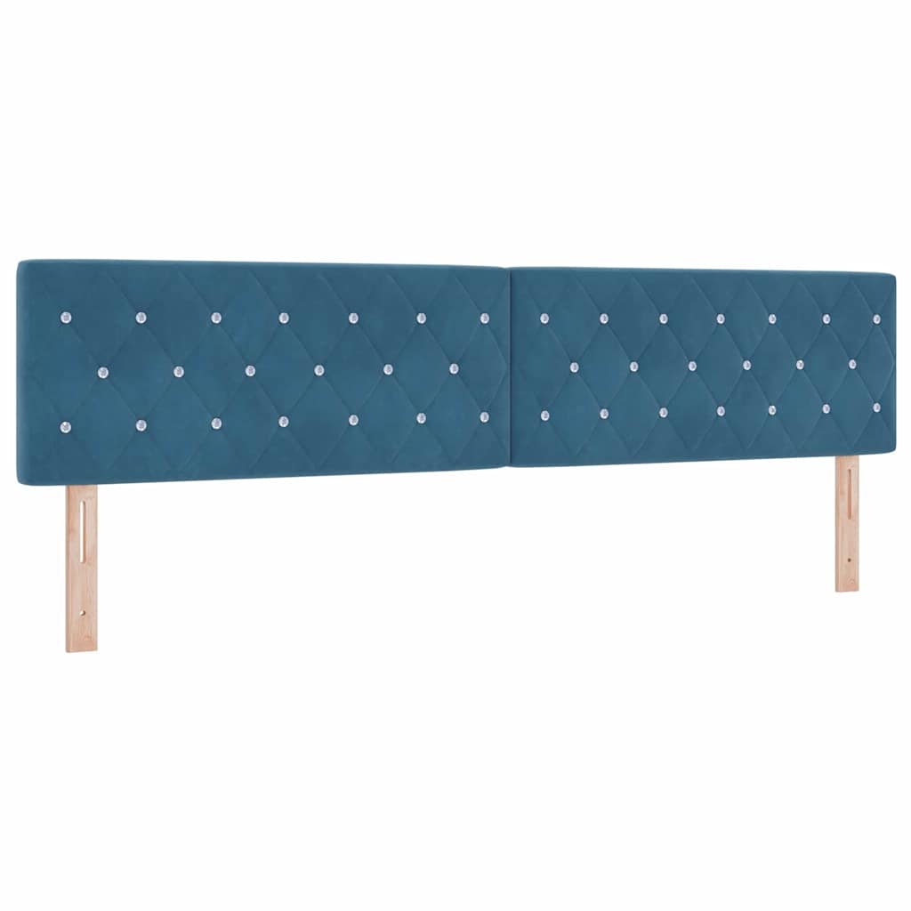 vidaXL LED Kopfteil mit LED-Lichtleisten Dunkelblau 200 cm Polyester
