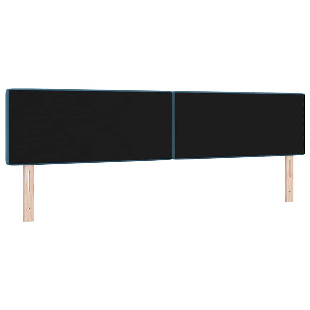 vidaXL LED Kopfteil mit LED-Lichtleisten Dunkelblau 200 cm Polyester