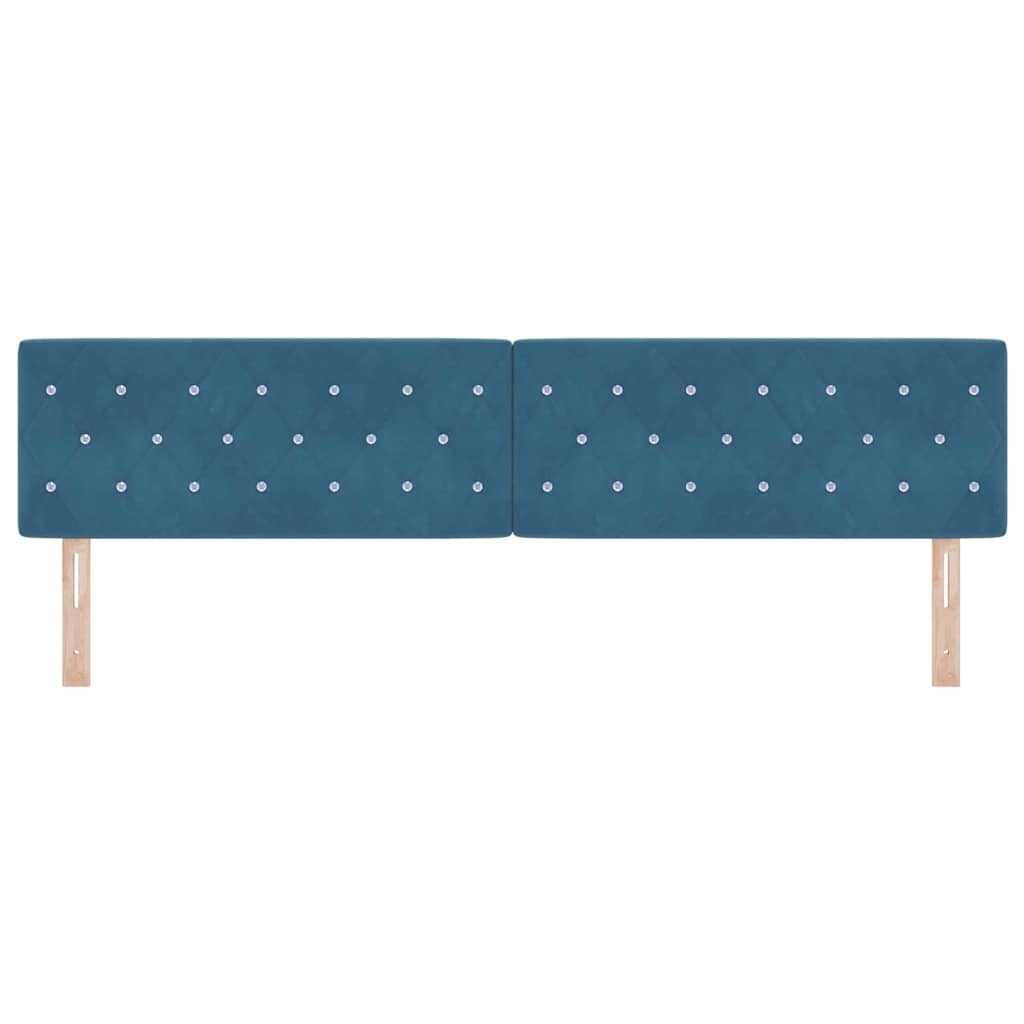 vidaXL LED Kopfteil mit LED-Lichtleisten Dunkelblau 200 cm Polyester
