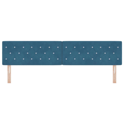 vidaXL LED Kopfteil mit LED-Lichtleisten Dunkelblau 200 cm Polyester