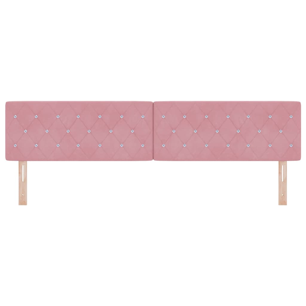 vidaXL LED Kopfteil mit LED-Lichtleisten Rosa 200 cm Polyester