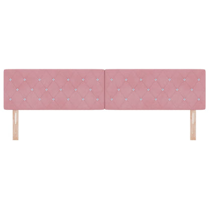 vidaXL LED Kopfteil mit LED-Lichtleisten Rosa 200 cm Polyester