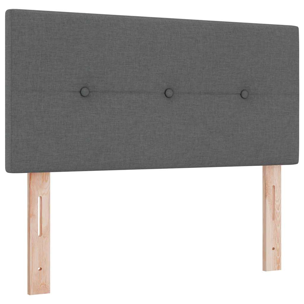 vidaXL LED Kopfteil mit LED-Lichtleisten Dunkelgrau 80 cm Polyester