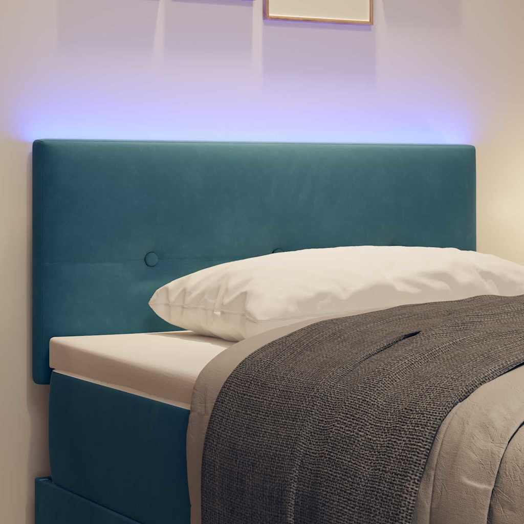 vidaXL LED Kopfteil mit LED-Lichtleisten Blau 90 cm Polyester