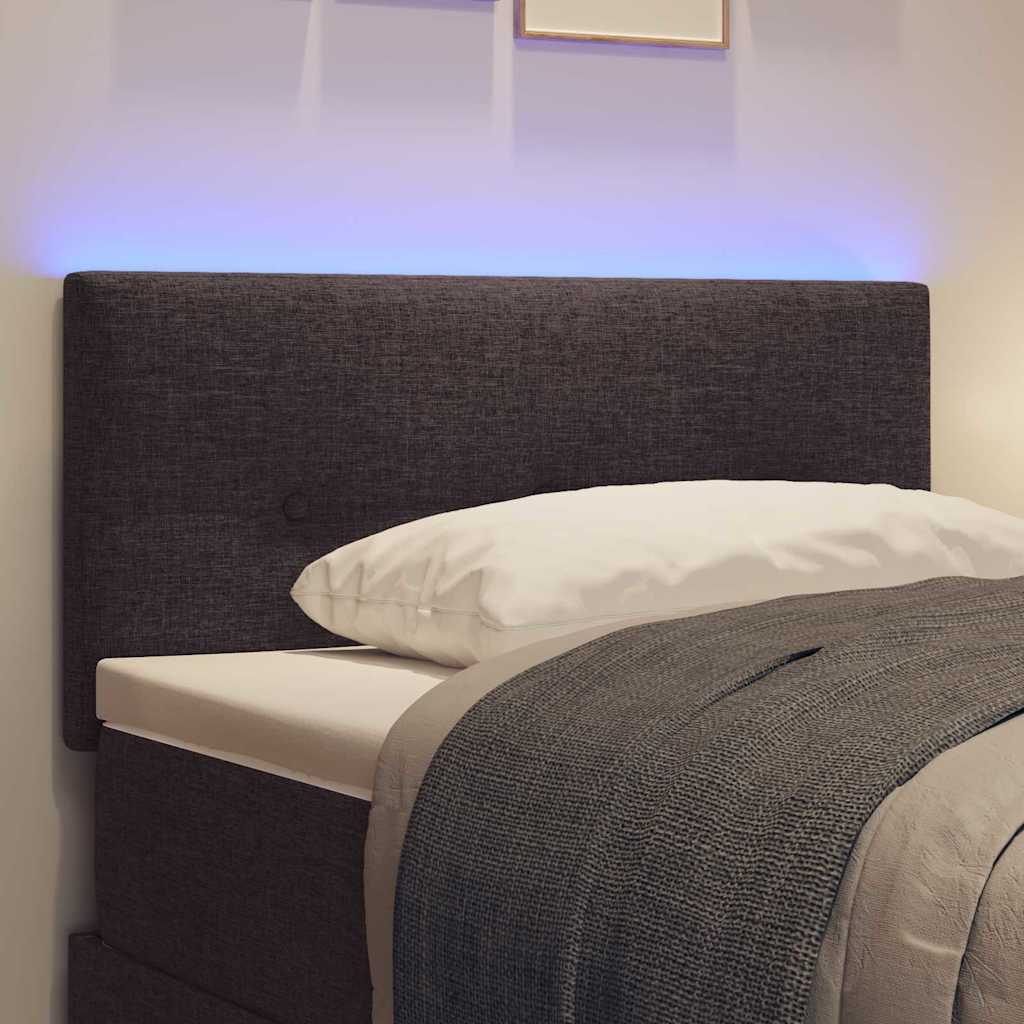 vidaXL LED Kopfteil mit LED-Lichtleisten Dunkelbraun 100 cm Polyester