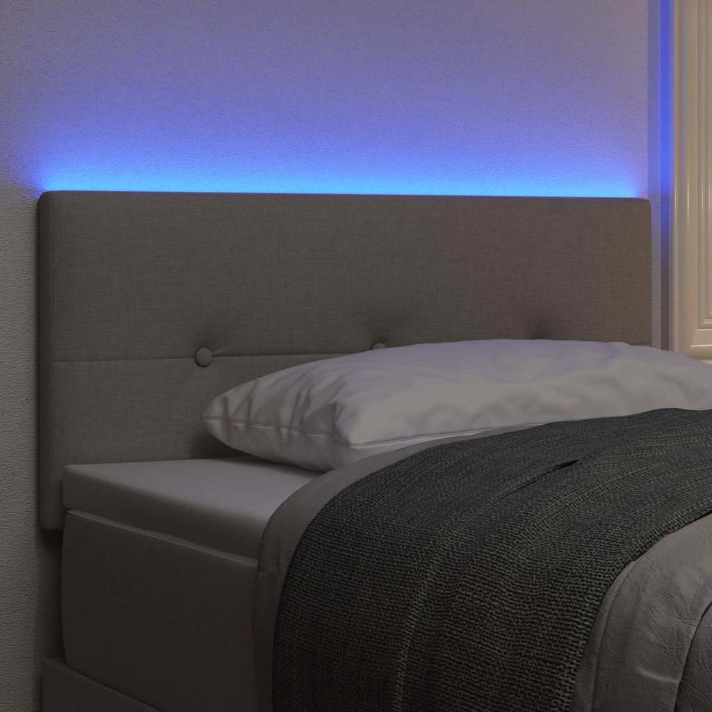 vidaXL LED Kopfteil mit LED-Lichtleisten Taupe 100 cm Polyester