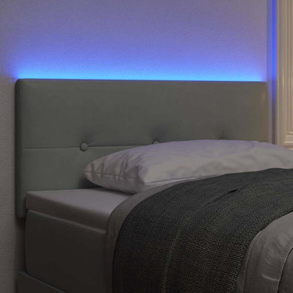 vidaXL LED Kopfteil mit LED-Lichtleisten Hellgrau 100 cm Polyester