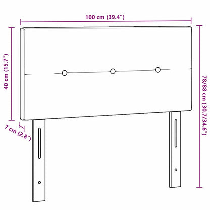 vidaXL LED Kopfteil mit LED-Lichtleisten Hellgrau 100 cm Polyester