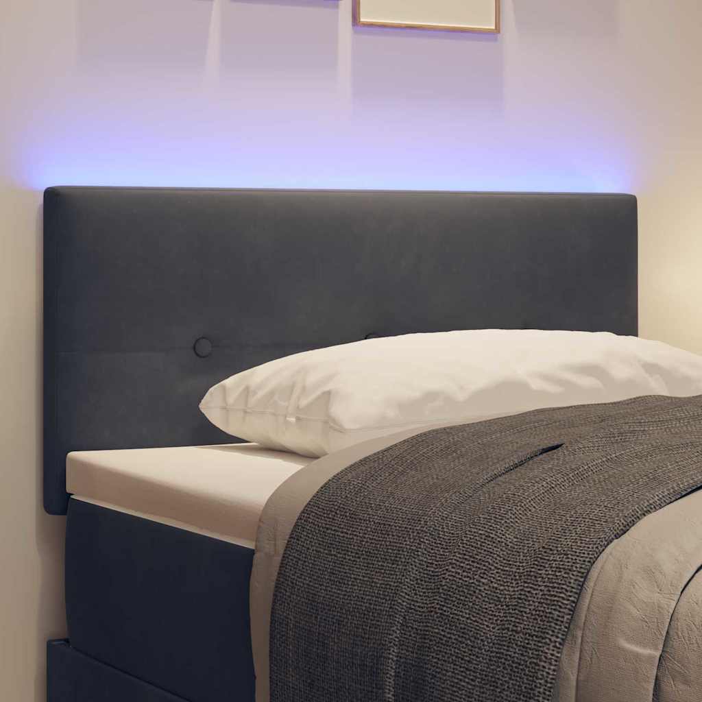 vidaXL LED Kopfteil mit LED-Lichtleisten Grau 100 cm Polyester