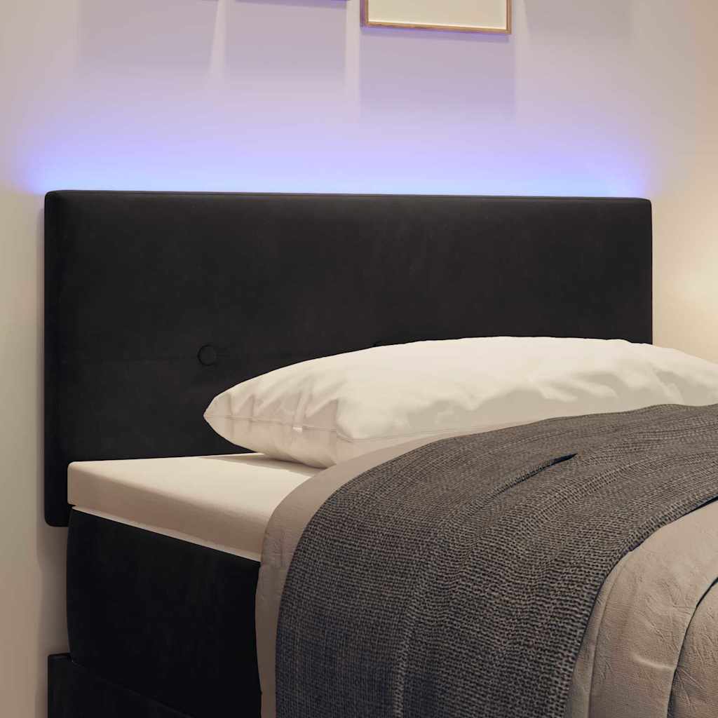 vidaXL LED Kopfteil mit LED-Lichtleisten Schwarz 100 cm Polyester