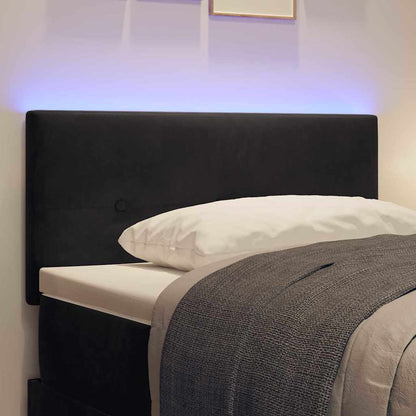 vidaXL LED Kopfteil mit LED-Lichtleisten Schwarz 100 cm Polyester