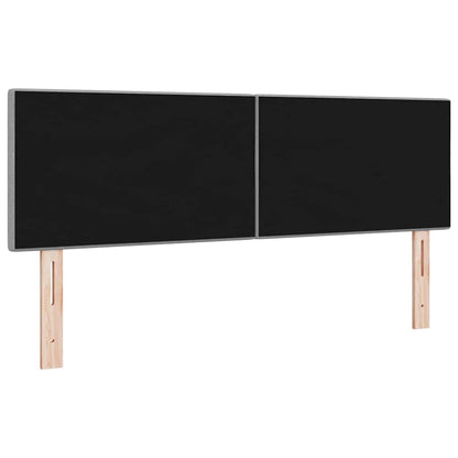 vidaXL LED Kopfteil mit LED-Lichtleisten Hellgrau 144 cm Polyester