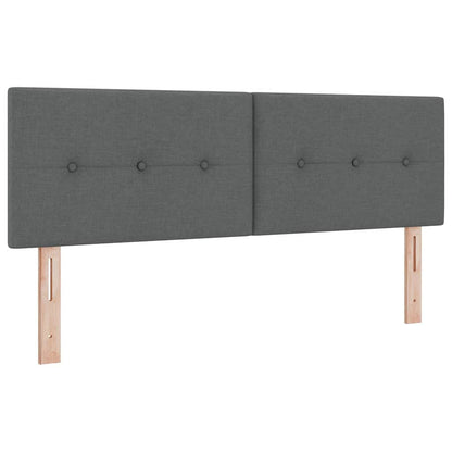 vidaXL LED Kopfteil mit LED-Lichtleisten Dunkelgrau 144 cm Polyester
