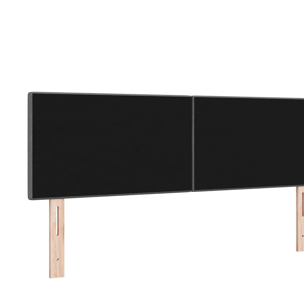vidaXL LED Kopfteil mit LED-Lichtleisten Dunkelgrau 144 cm Polyester