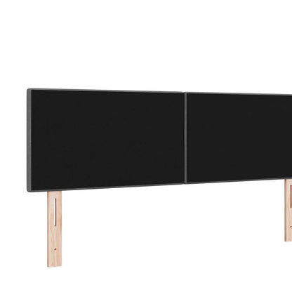 vidaXL LED Kopfteil mit LED-Lichtleisten Dunkelgrau 144 cm Polyester