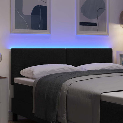 vidaXL LED Kopfteil mit LED-Lichtleisten Schwarz 144 cm Polyester