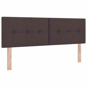 vidaXL LED Kopfteil mit LED-Lichtleisten Dunkelbraun 144 cm Polyester