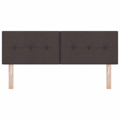 vidaXL LED Kopfteil mit LED-Lichtleisten Dunkelbraun 144 cm Polyester