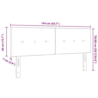 vidaXL LED Kopfteil mit LED-Lichtleisten Dunkelbraun 144 cm Polyester