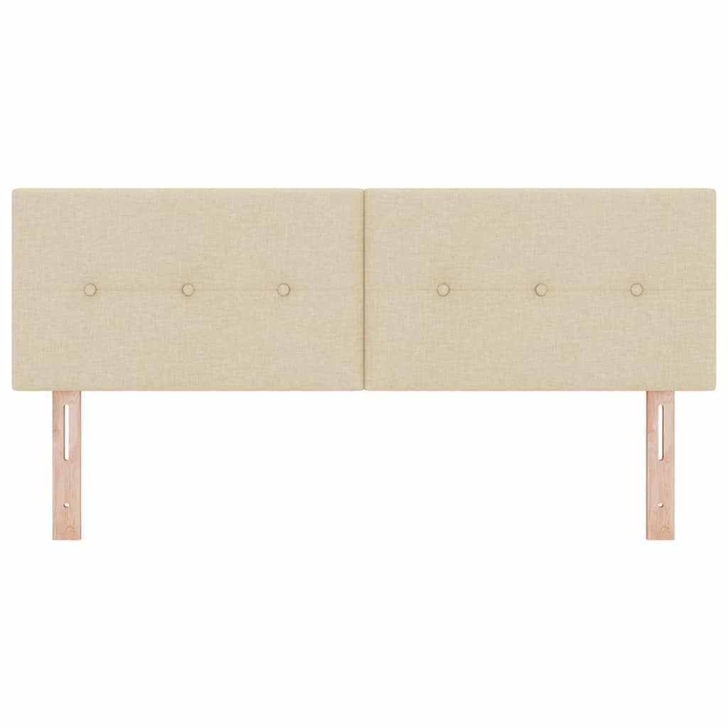 vidaXL LED Kopfteil mit LED-Lichtleisten Creme 144 cm Polyester