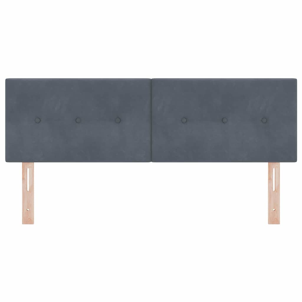 vidaXL LED Kopfteil mit LED-Lichtleisten Grau 144 cm Polyester