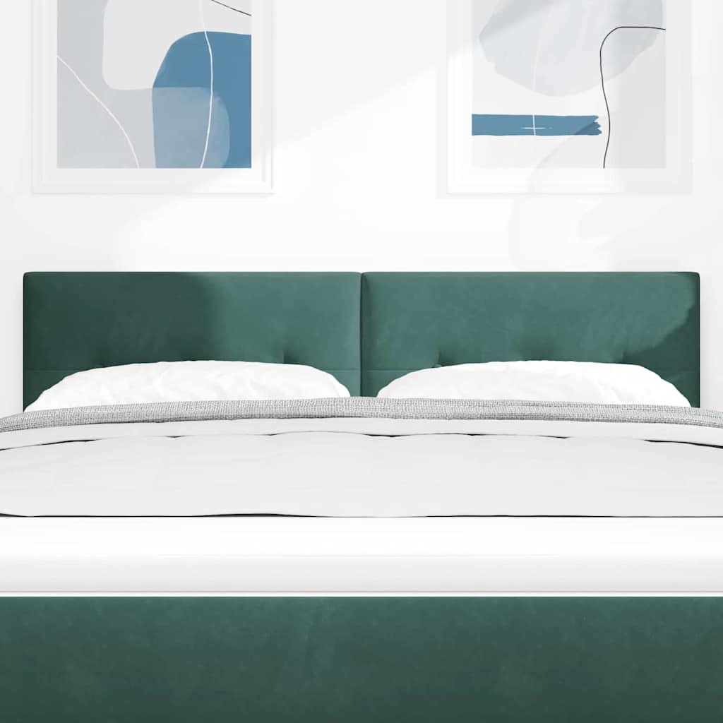 vidaXL LED Kopfteil mit LED-Lichtleisten Grün 144 cm Polyester