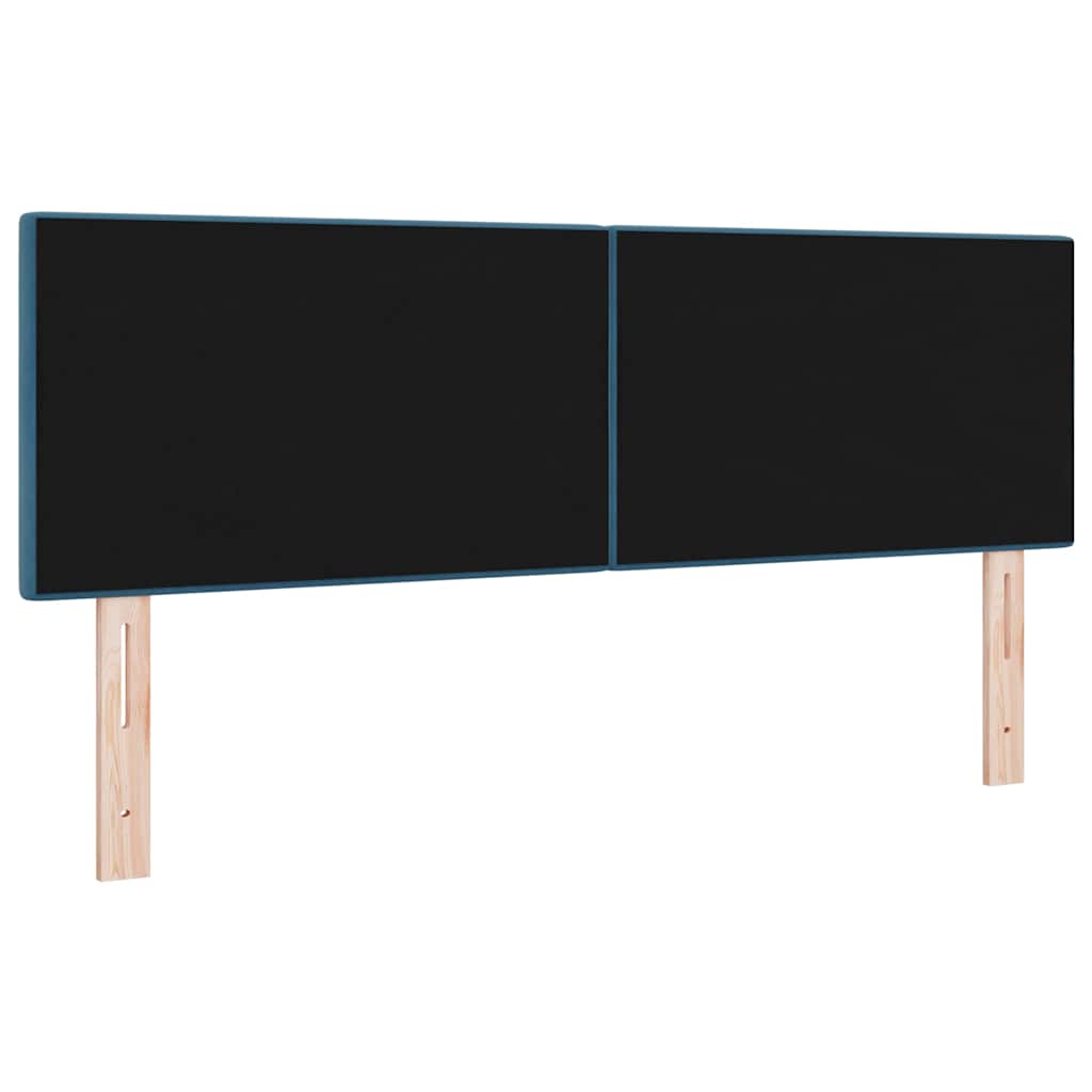 vidaXL LED Kopfteil mit LED-Lichtleisten Blau 144 cm Polyester