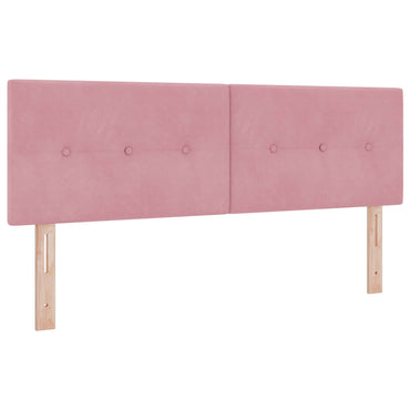vidaXL LED Kopfteil mit LED-Lichtleisten Rosa 144 cm Polyester