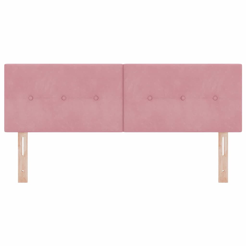 vidaXL LED Kopfteil mit LED-Lichtleisten Rosa 144 cm Polyester