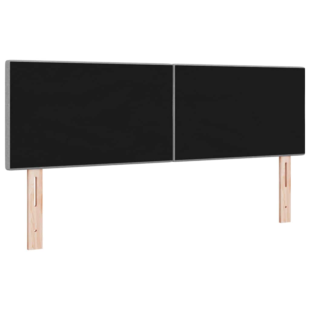 vidaXL LED Kopfteil mit LED-Lichtleisten Hellgrau 160 cm Polyester