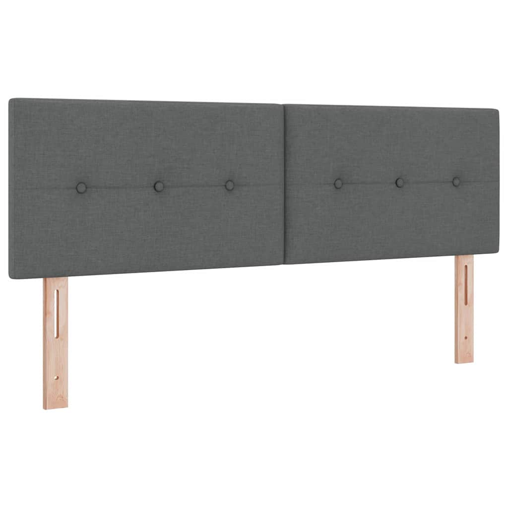 vidaXL LED Kopfteil mit LED-Lichtleisten Dunkelgrau 160 cm Polyester