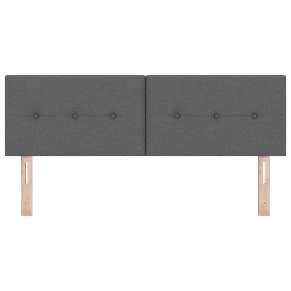 vidaXL LED Kopfteil mit LED-Lichtleisten Dunkelgrau 160 cm Polyester