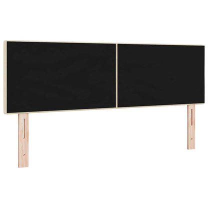 vidaXL LED Kopfteil mit LED-Lichtleisten Creme 160 cm Polyester