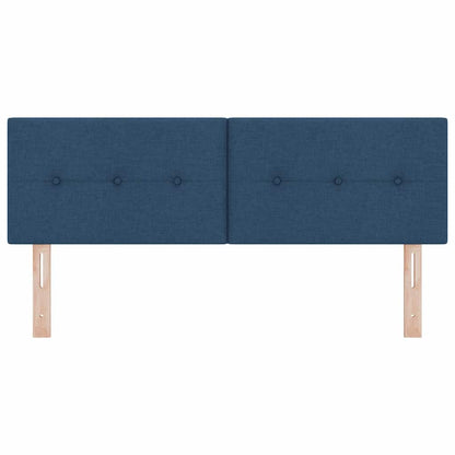 vidaXL LED Kopfteil mit LED-Lichtleisten Blau 160 cm Polyester
